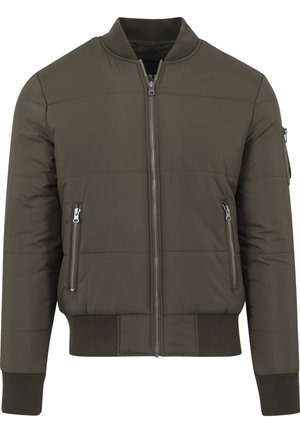 Urban Classics, BASIC QUILT BOMBER JACKET - Bombera - olive