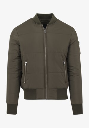 Urban Classics, BASIC QUILT BOMBER JACKET - Bombera - olive