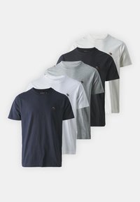 Abercrombie & Fitch ICON NEUTRALS 5 PACK  - Βασικό μπλουζάκι - black/sky captain/birch/white