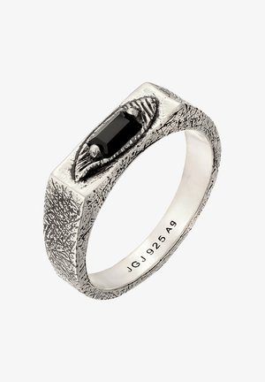 HAZE & GLORY, RING SIEGELRING ONYX SCHWARZ 925 STERLING SILBER - Ring - silver-coloured