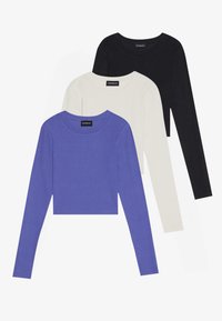 3 PACK - Pitkähihainen paita - black,stone,blue
