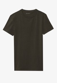 Pier One 3 PACK BASIC MUSCLE FIT T SHIRT - T-shirts - white/khaki/black