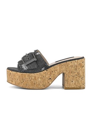 Heeled mules - black
