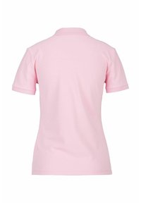 Rosa Polohemd mit kurzen Ärmeln, einem klassischen Kragen und einer glatten Textur. Verfügt über ein schlichtes Design ohne sichtbare Logos oder Muster.