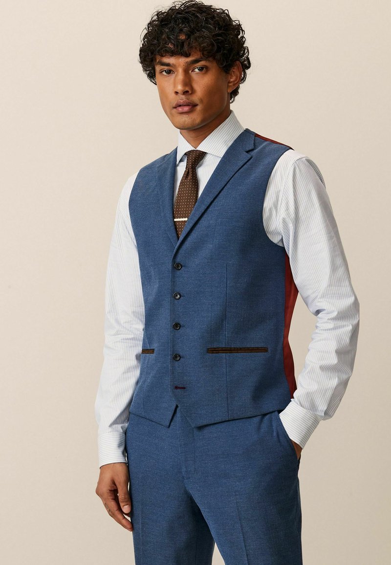 Next HERRINGBONE  REGULAR FIT - Prsluk za odijelo - bright blue