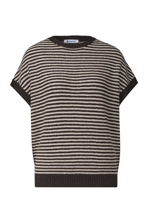 Street One, ÄRMELLOSER PULLOVER MIT RUNDHALS - Camiseta estampada - black coffee