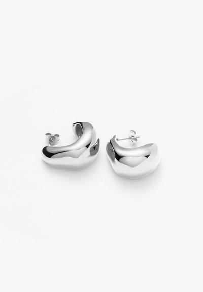 Missoma ORGANIC DOME HOOP EARRING - Ohrringe - silver-coloured