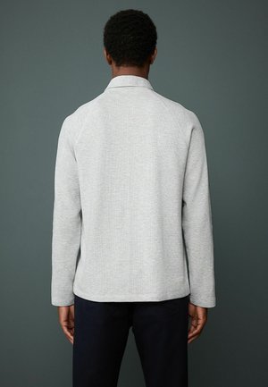 REGULAR FIT - TEXTURED WAFFLE LONG SLEEVE  - Polo - light grey