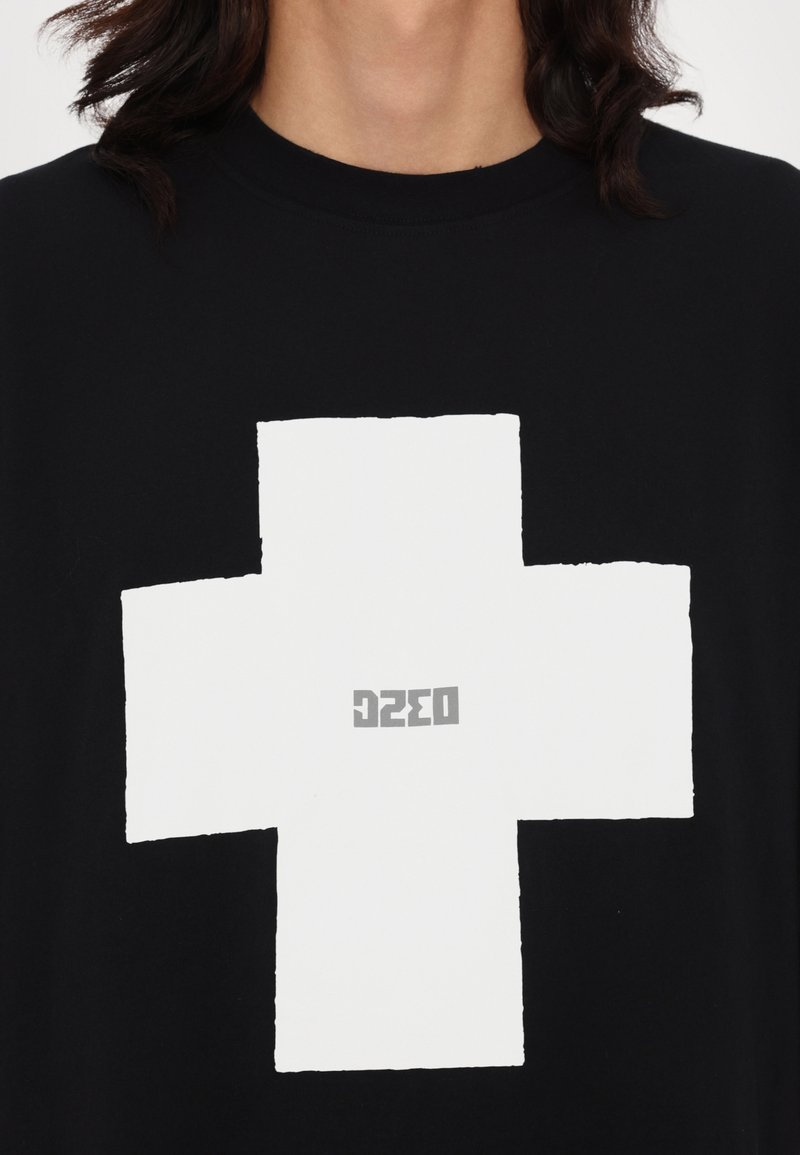 032c POINT OVERSIZED UNISEX - T-shirt imprimé - washed black