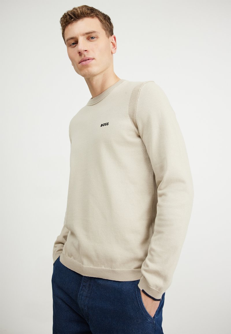 BOSS - EVER - Striktrøje - light beige, Forstør