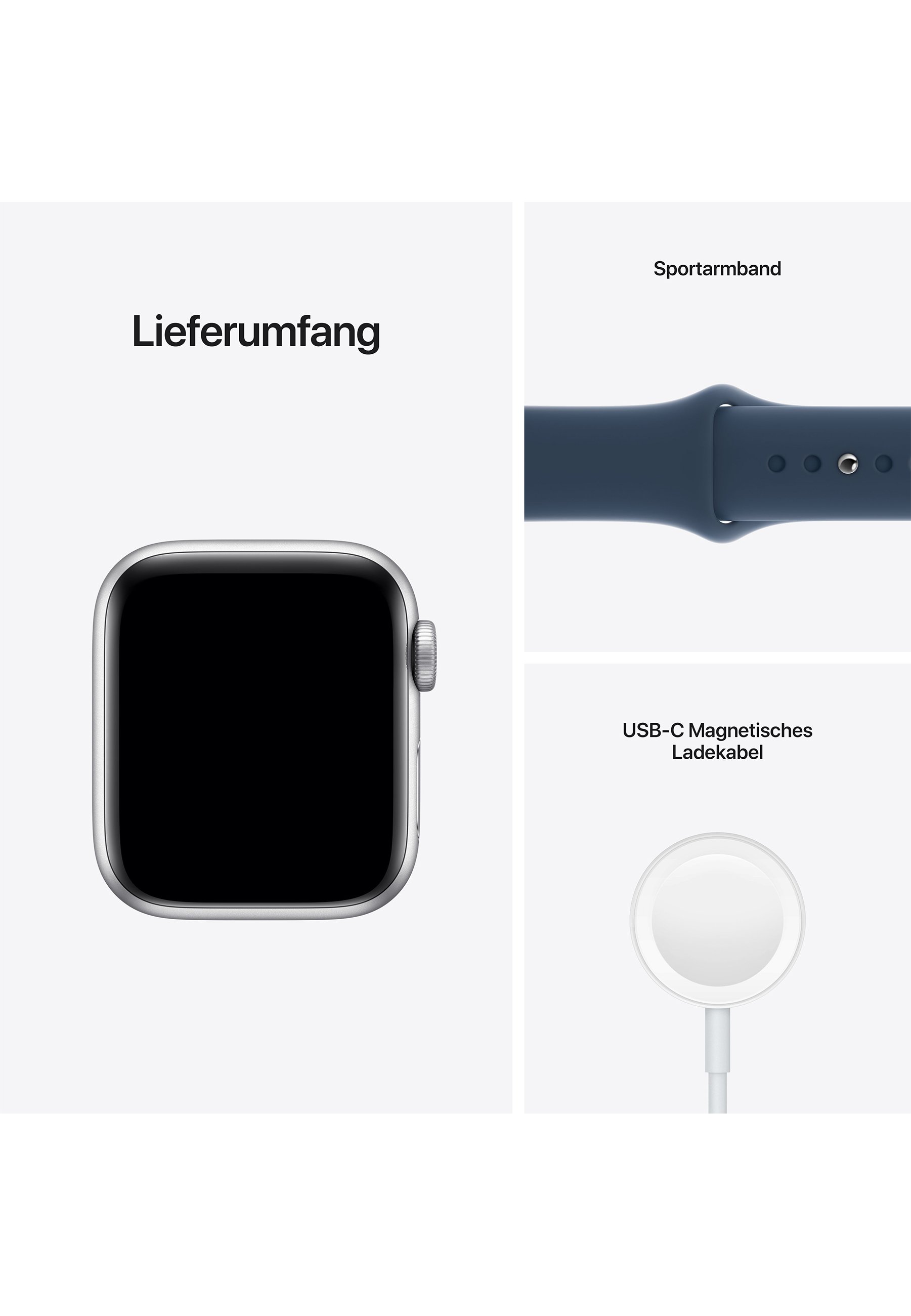 Apple APPLE WATCH SE 40MM (GPS) - Smartwatch - silver aluminium case with  abyss blue sport band/silver-coloured - Zalando.de