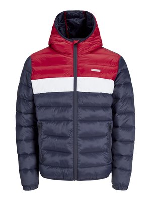 Jack & Jones JJVINCENT PUFFER HOOD - Lett jakke - tango red