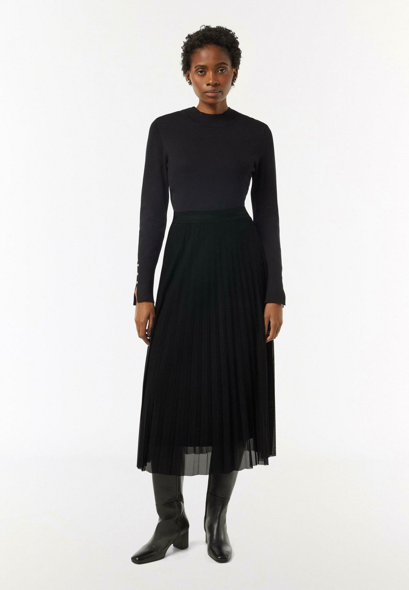 comma MIT ELASTISCHEM BUND - Faltenrock - schwarz