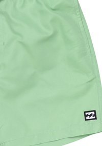 Pantaloni da bagno verde chiaro realizzati in tessuto liscio. Presentano un'etichetta con logo nera all'orlo. Design semplice con vita elastica.
