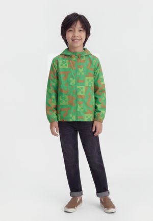 adidas Terrex MINECRAFT  - Nepropusna jakna - vivid green/brown desert/semi lucid lime