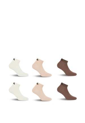 6 PAIRES QUARTER - Chaussettes - ecru/beige/marron