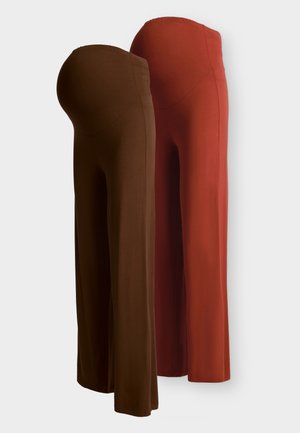 Anna Field MAMA by Zalando, STRAIGHT LEG - Wide leg - burnt henna/shaved chocolate