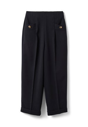 Les Copains, TROUSERS WITH REGULAR TAPERED FIT - Pantaloni - black