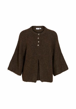VILA, KNITTED CARDIGAN VIBOWS 3/4 SLEEVED - Gilet - coffee bean