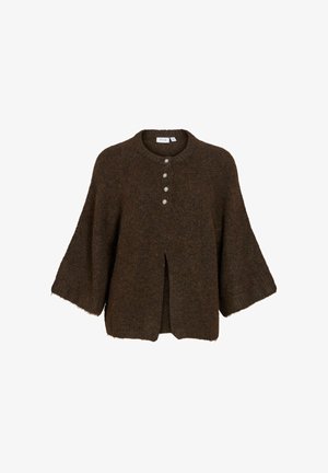 VILA, KNITTED CARDIGAN VIBOWS 3/4 SLEEVED - Gilet - coffee bean