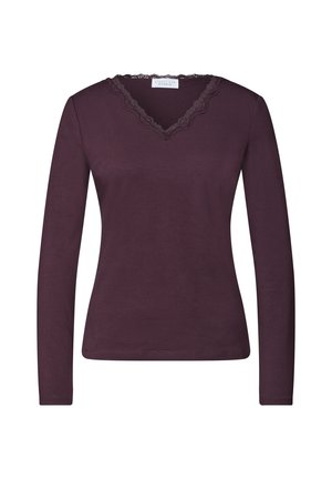 Street One Studio, LANGARM SHIRT MIT V-NECK UND SPITZE - T-shirt à manches longues - very berry