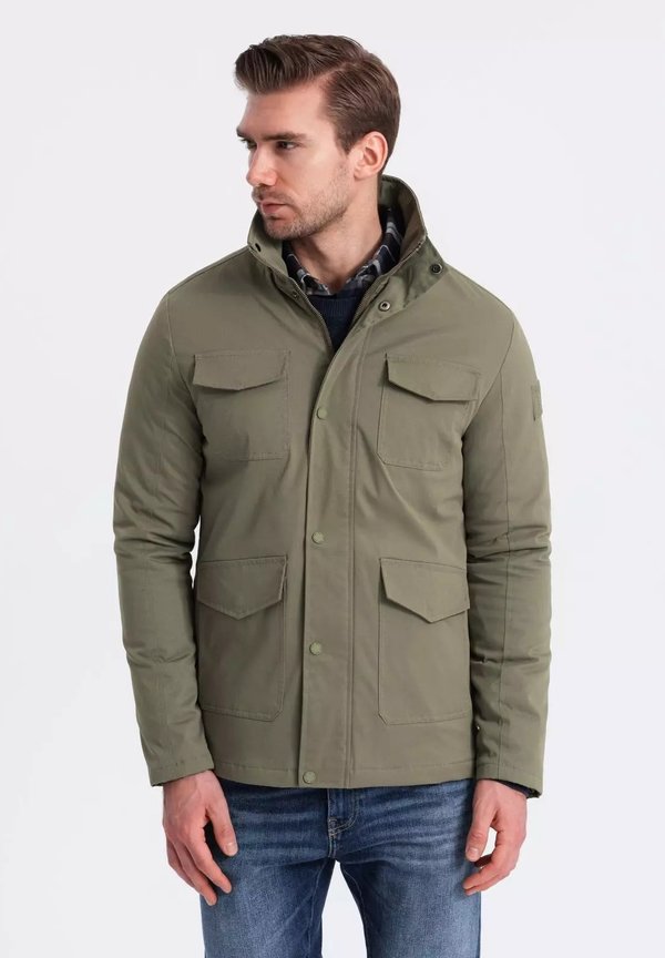WITH HIGH COLLAR - Übergangsjacke - khaki