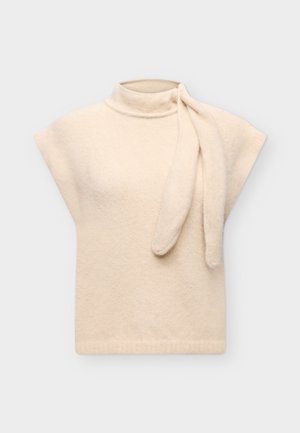 Topshop, TSCASSI TIE NECK TOP - Strickpullover - ivory cream