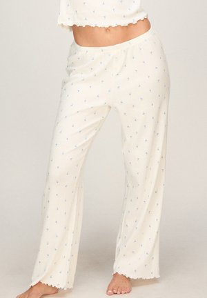 Hunkemöller, HUNKEMÖLLER PANT LOOSE POINTELLE - Pyjamabroek - white