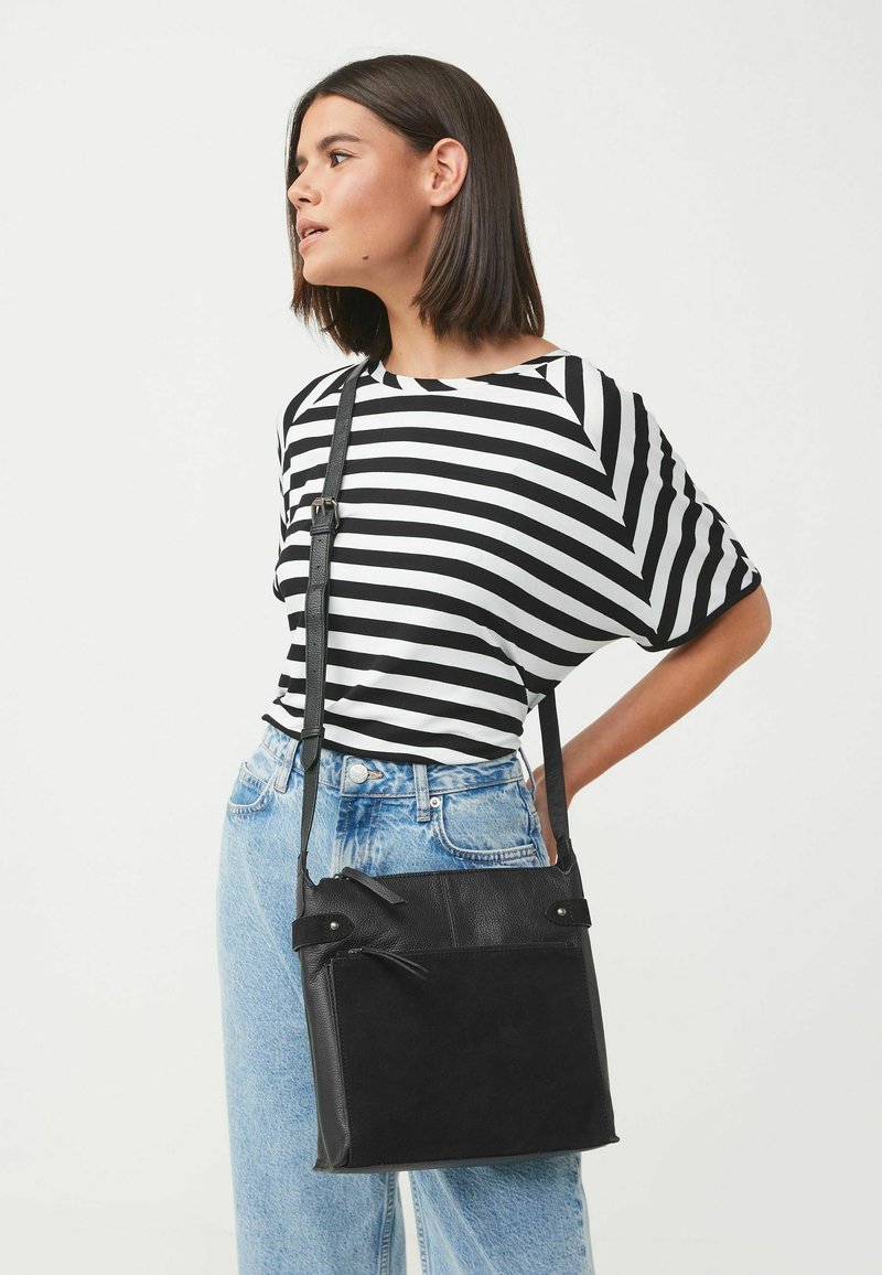 Next LEATHER POCKET MESSENGER BAG Sac bandoulière black/noir ZALANDO.FR