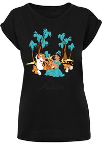 F4NT4STIC DISNEY ALADDIN JASMINE ABU RAJAH BEACH - T-shirts med print - black