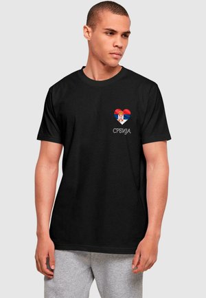 Merchcode FOOTBALL - SERBIA - Print T-shirt - black