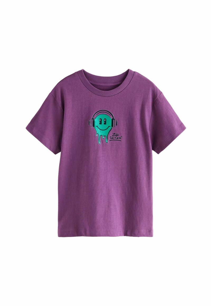 Next SHORT SLEEVE GRAPHIC STANDARD - Trükipildiga T-särk - purple happy face