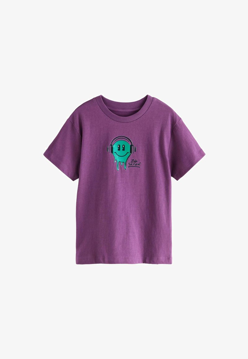 Next SHORT SLEEVE GRAPHIC STANDARD - Trükipildiga T-särk - purple happy face