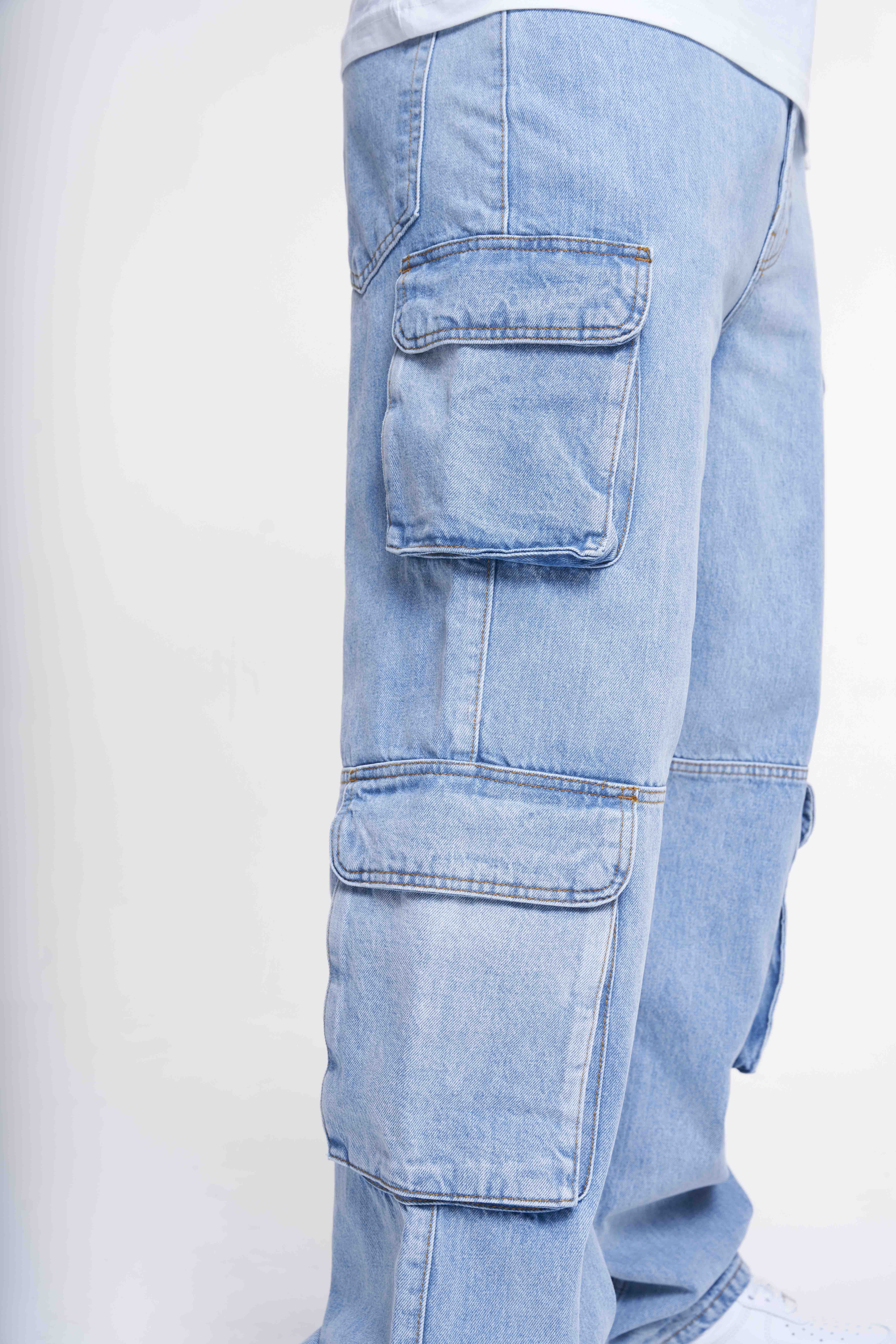 2Y Studios AIDAN BAGGY - Workwear Jeans - light blue/blue denim