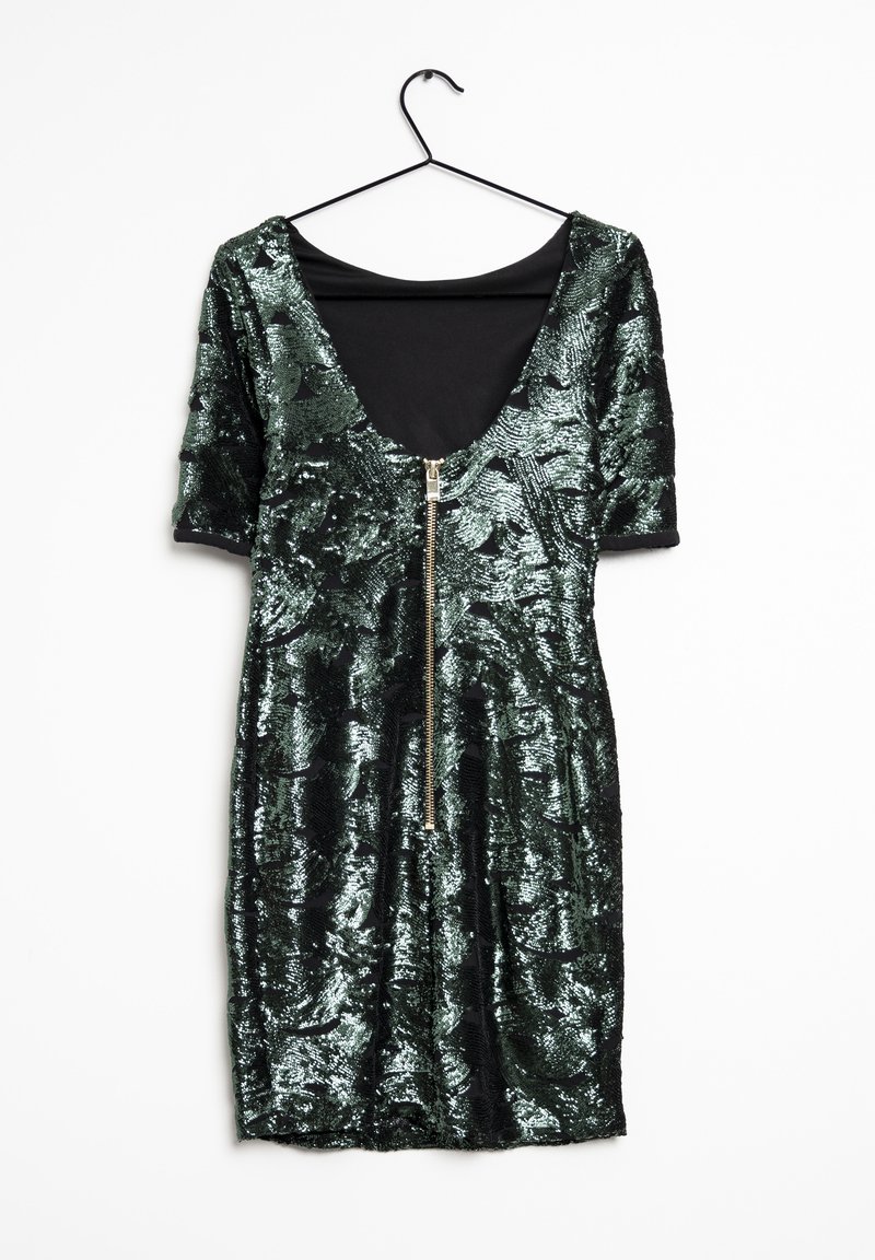 river island green embellished dress River Island + Square neck embellished mini dress in green