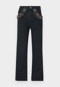 THE BEADED STRAIGHT - Relaxed fit -farkut - black