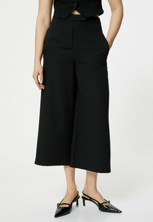Koton WIDE LEG CULOTTE  - Stoffhose - black