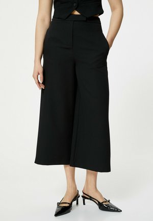 WIDE LEG CULOTTE  - Pantalones - black