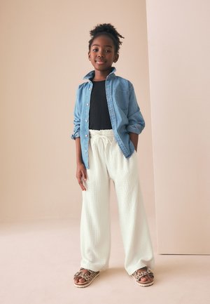 Next, OVERSIZED - WIDE LEG CRINKLE - Bukser - ecru white
