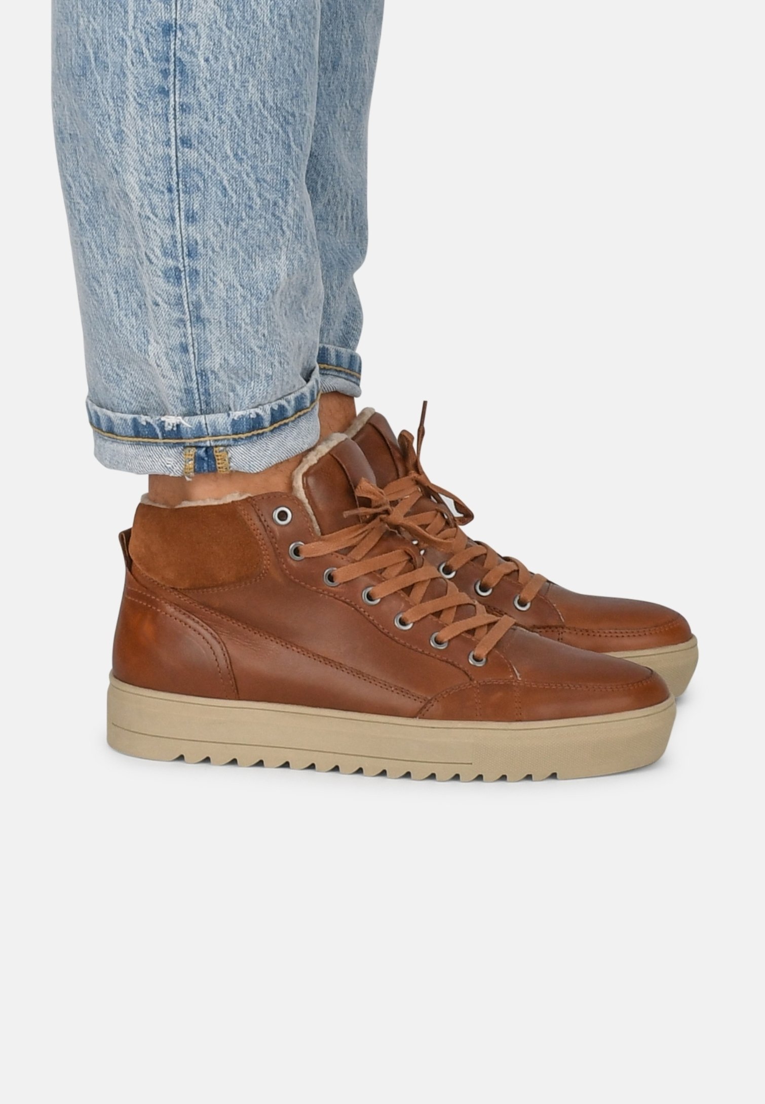 PS POELMAN MIKE - Sneakers hoog - cognac/bruin - Zalando.nl