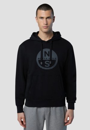 MANICA LUNGA GIROCOLLO BIG LOGO - Felpa con cappuccio - black