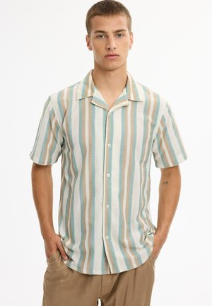 INSIDE, CAMISA DE PUNTO RAYAS CUELLO RESORT - Camisa - beige