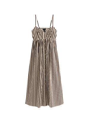 New Look, KNOT FRONT STRIPE CAMI MIDI - Day dress - brown pattern
