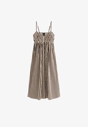 New Look, KNOT FRONT STRIPE CAMI MIDI - Day dress - brown pattern