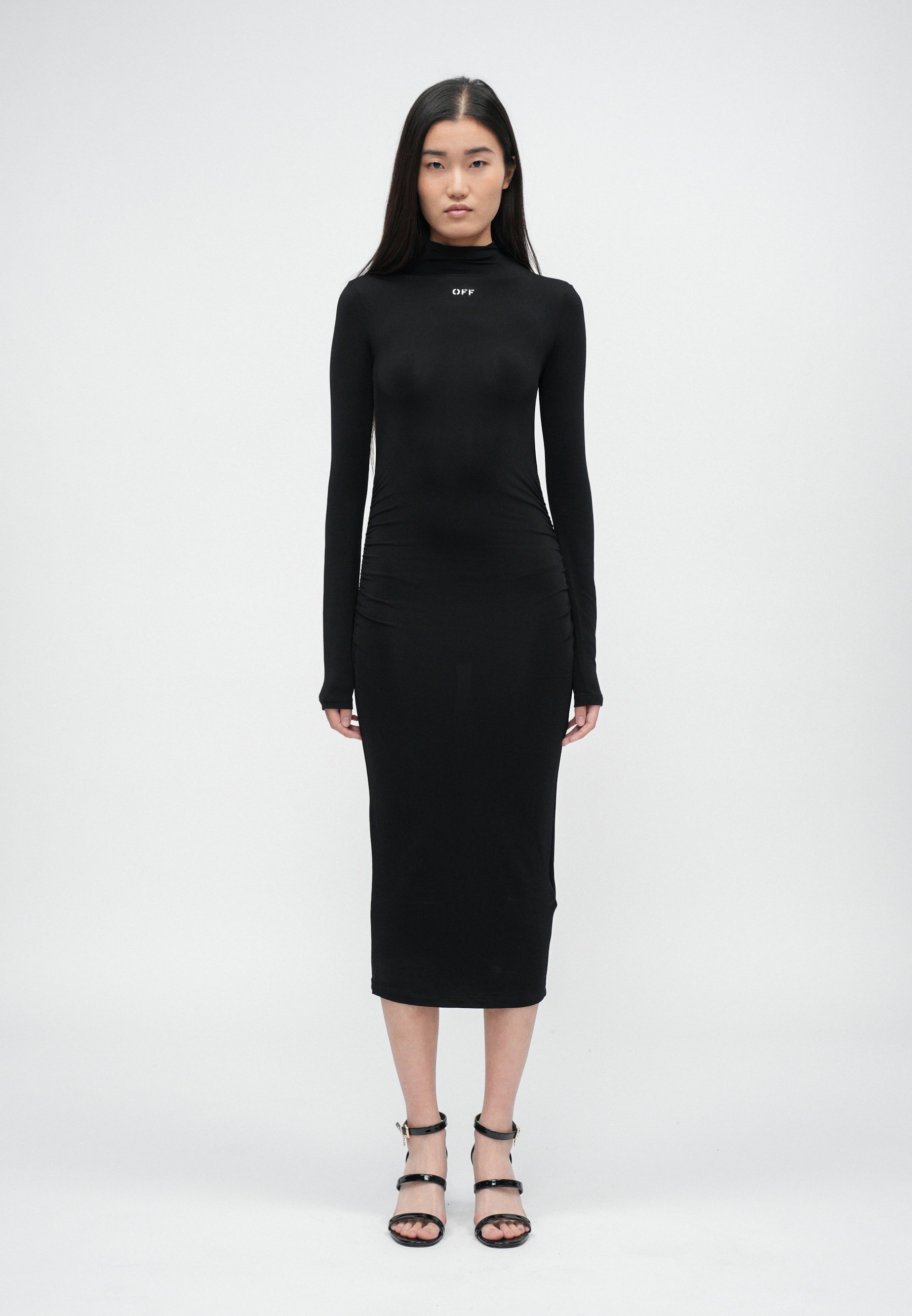 green emerald velvet dress TA3 Notchy Pencil Dress - Black - XXS main image 1