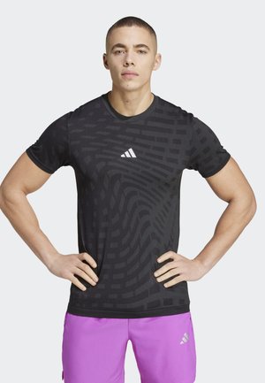 adidas Performance GYM SEAMLESS - Sports T-shirt - black   grey six