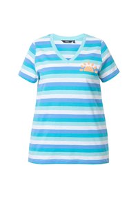 STRIPED SUN PATCH SHORT SLEEVE - T-Shirt print - deep aqua