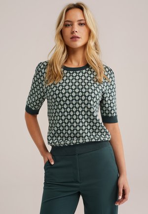 WE Fashion Stickad tröja - dark green