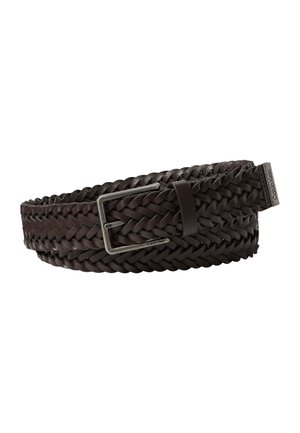 Calvin Klein, Πλεκτή ζώνη - dark brown/antique silver-coloured