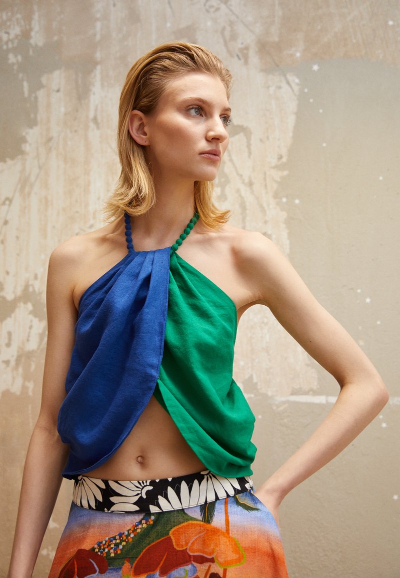 Farm Rio BLUE AND GREEN CROP TOP Blouse multi/meerkleurig Zalando.nl